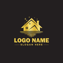 Real estate logo property house home construction building logo icon editable vector