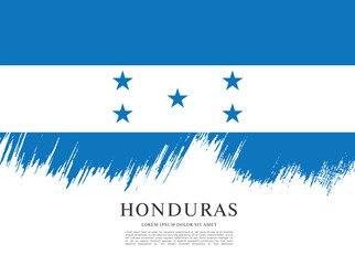 Obraz na płótnie Canvas Flag of Honduras, brush stroke background