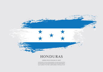 Fototapeta premium Flag of Honduras, brush stroke background