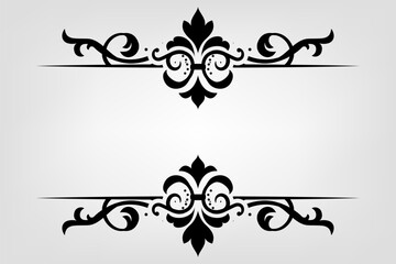 Text separator Baroque decoratice divider book typography ornament design elements vintage dividing shapes Border illustration