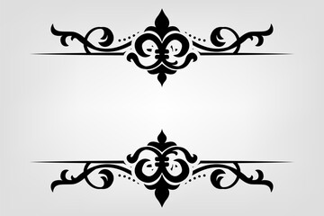Text separator Baroque decoratice divider book typography ornament design elements vintage dividing shapes Border illustration
