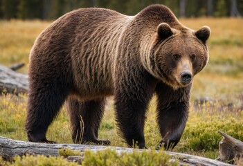 Large grizzly bear - obrazy, fototapety, plakaty
