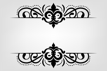 Text separator Baroque decoratice divider book typography ornament design elements vintage dividing shapes Border illustration