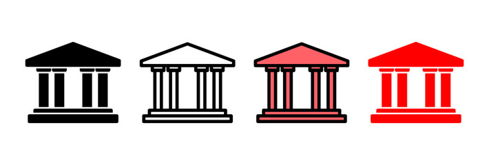 Bank icon vector illustration. Bank sign and symbol, museum, university