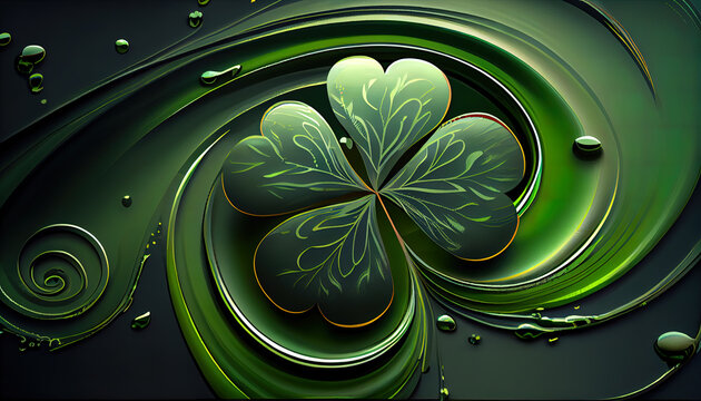 Clover background for St. Patricks Day. Ai render.