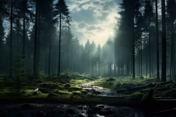 Obraz premium Panoramic colorful composition nature. Sky abstract. Generate Ai