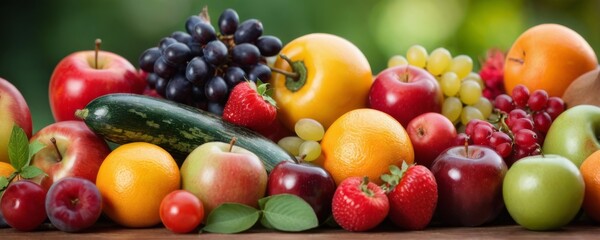 Naklejka na ściany i meble Fresh multi fruits and vegetables