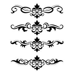 Text separator Baroque decoratice divider book typography ornament design elements vintage dividing shapes Border illustration