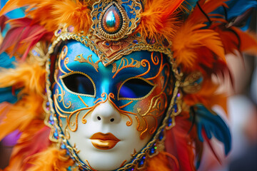 A unique colorful carnival mask