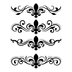 Text separator Baroque decoratice divider book typography ornament design elements vintage dividing shapes Border illustration