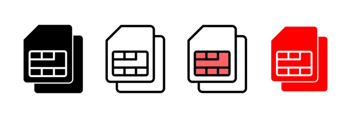 Sim card icon vector illustration. dual sim card sign and symbol