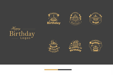 style Branding Innovative classic happy birthday logo Bundle
