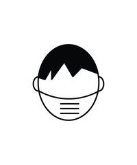 man head with mask icon, vector best flat icon.