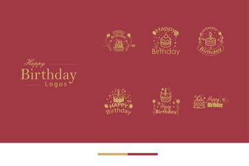 Obraz na płótnie Canvas classic Identity Sleek Happy birthday logo Bundle style