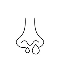 nose with water drop icon, vector best line icon.