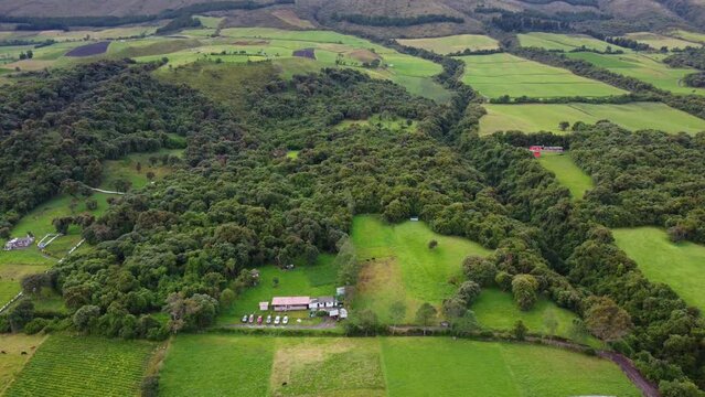 Aerial Close-up of the Primary Umbrage Forest in El Chaupi Parish, Mej&iacute;a Canton, Pichincha Province, Ecuador