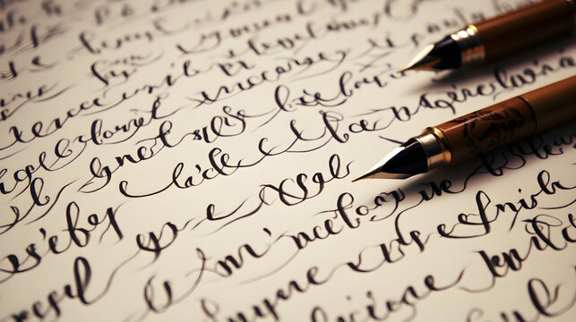 Artistic Cursive Handwriting - A Showcasing of Penmanship on Paper