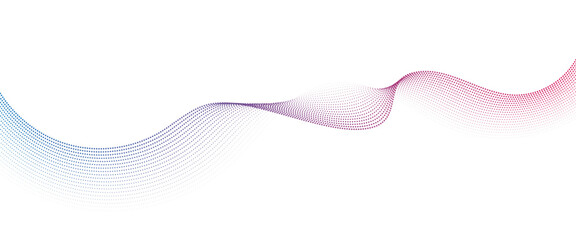 Flowing Dot Wave Pattern Halftone Curve Shape on Transparent Background