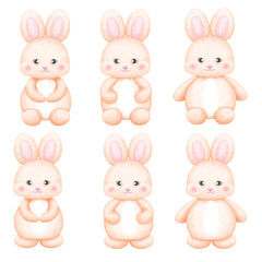 Cute Watercolor Easter Bunny Clipart for Spring Celebrations