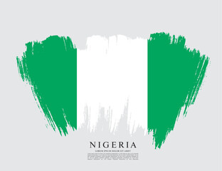 Flag of Federal Republic of Nigeria, brush stroke background