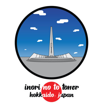 Circle Icon Inori No to Tower. vector illustration