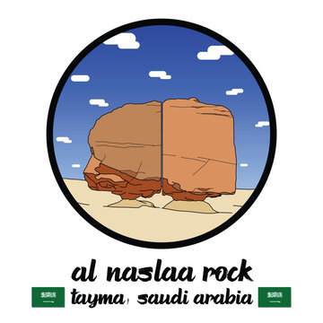 Circle Icon Al Naslaa rock. Vector illustration