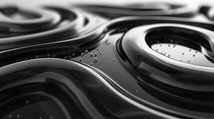 black and white abstract pattern of swirls wallpaper generated by ai 