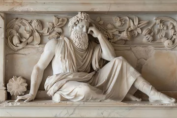Fotobehang Ancient sculpture depicting a philosopher from classical greece © Jelena