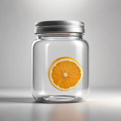 orange slice in a glass jar