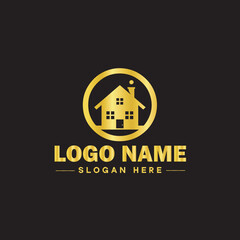 Real estate logo property house home construction building logo icon editable vector