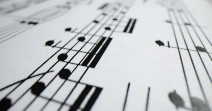 Melody sheet music written with various musical symbols background