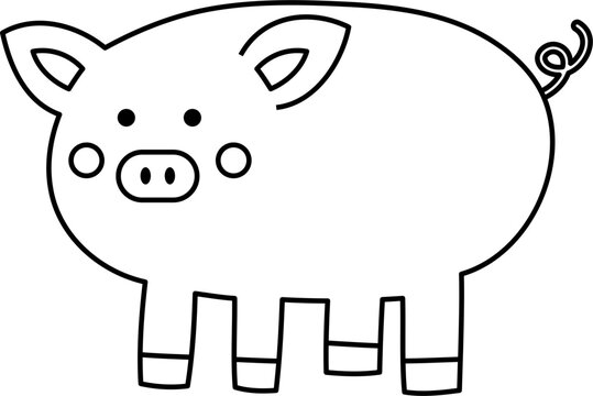 recommend clip art: farm animal doodle outline