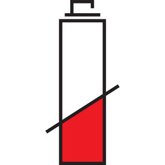 Low Battery icon. Great for smartphones, computers, laptops, electricity etc. Vector. Editable