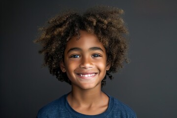 Portrait of a mixed-race boy with a joyful smile Representing diversity Happiness And the innocence of childhood in a studio setting