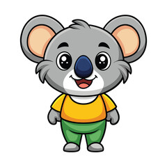 Vector of cartoon koala illustration on white