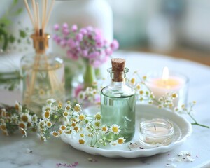 Obraz na płótnie Canvas Essential oils an natural perfumes wellness meets fragrance