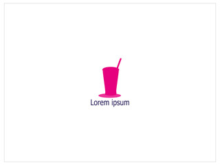 Drink logo,drinking glass vector illustration design,