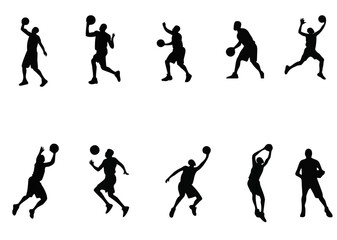 Set of collection basketball silhoutte