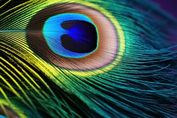 Obraz premium Peacock feather. Color art beauty. Generate Ai