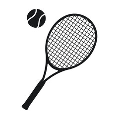 Tennis racket and ball clipart style vector illustration, tennis logo