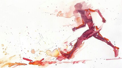 Watercolor runner in motion blening spee an art a splash of colors