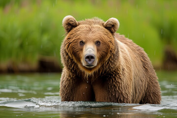 Fototapeta premium Majestic Brown Bear in Its Natural Habitat