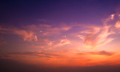 Enjoy a panoramic view of the skyline. The sun rises in the morning sky with colorful clouds. and...