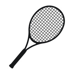 Tennis racket vector illustration, clipart style tennis racket symbol