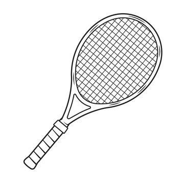 recommend clip art: Tennis racket outline vector illustration