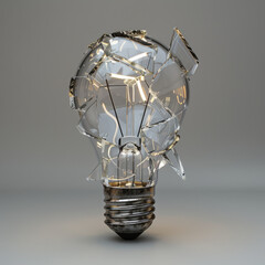 Fototapeta na wymiar A broken light bulb