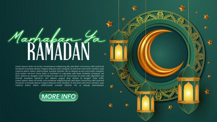 Ramadan kareem banner poster vector illustration template