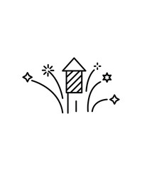 firework icon, vector best line icon.