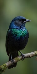 black and green bird 