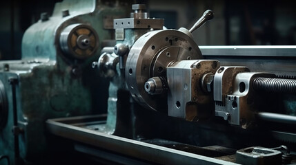 Fototapeta na wymiar cutting machine in metal workspace